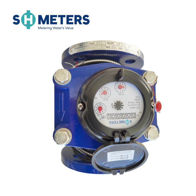 120mm agriculture irrigation pulse output flange industrial woltman water meter with digital display