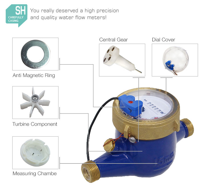 Multi Jet Water Meter Dry Type Cold Brass Body Class C Buy Multi Jet Water Meter Multi Jet