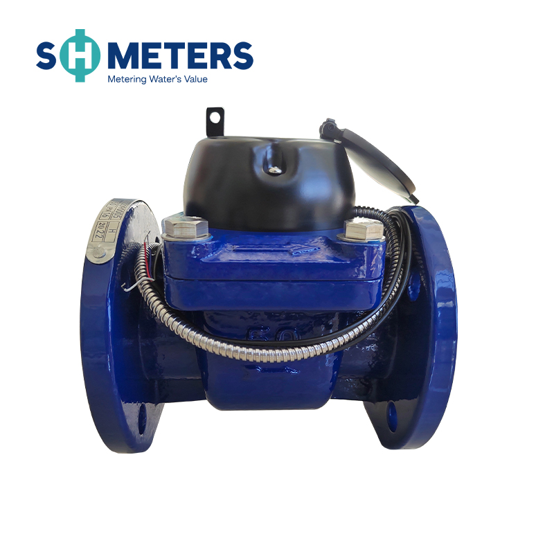 DN80 wet flanged turbine type cast iron irrigation water meter with digital display